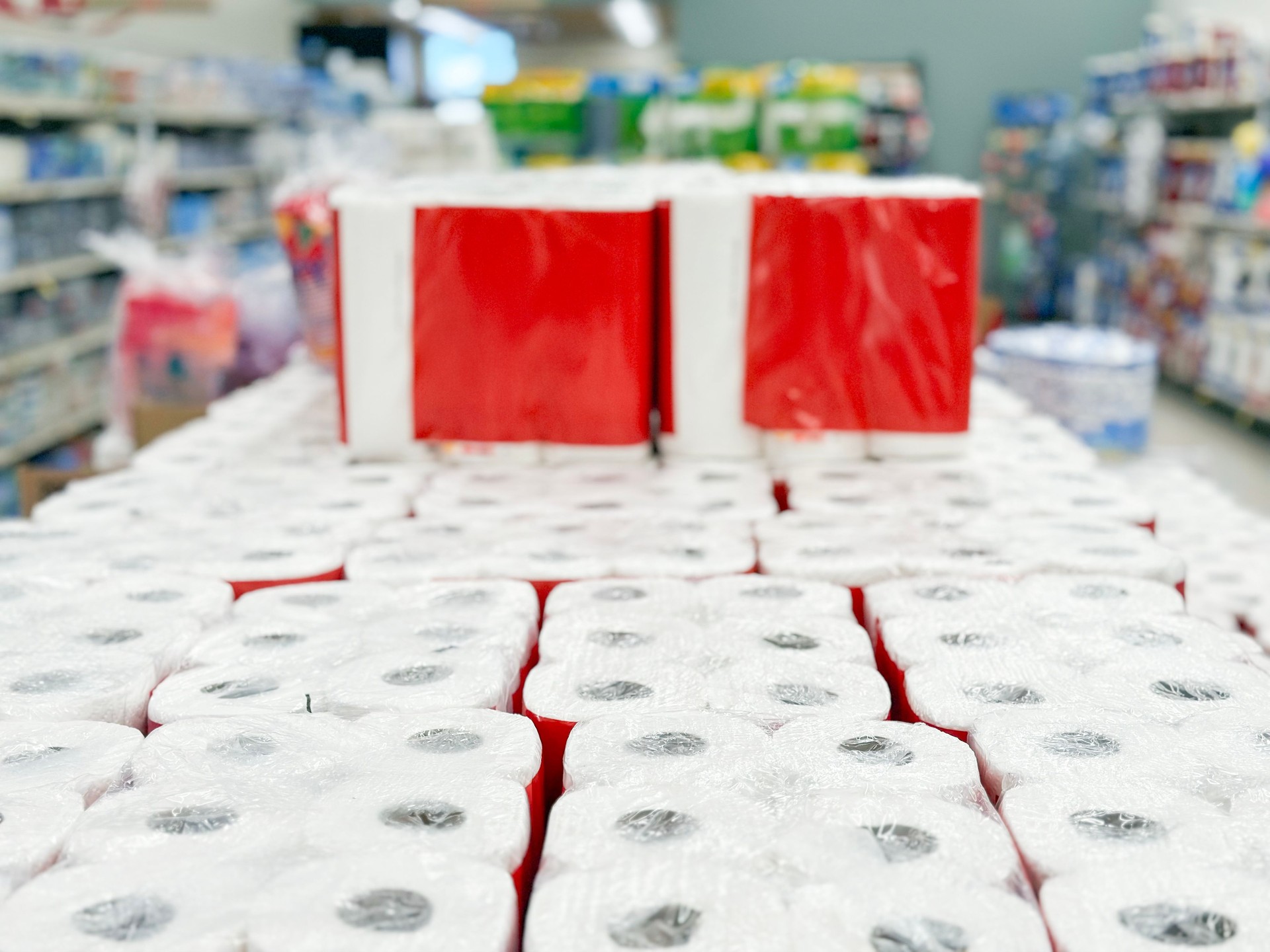 Paper towel on a market display