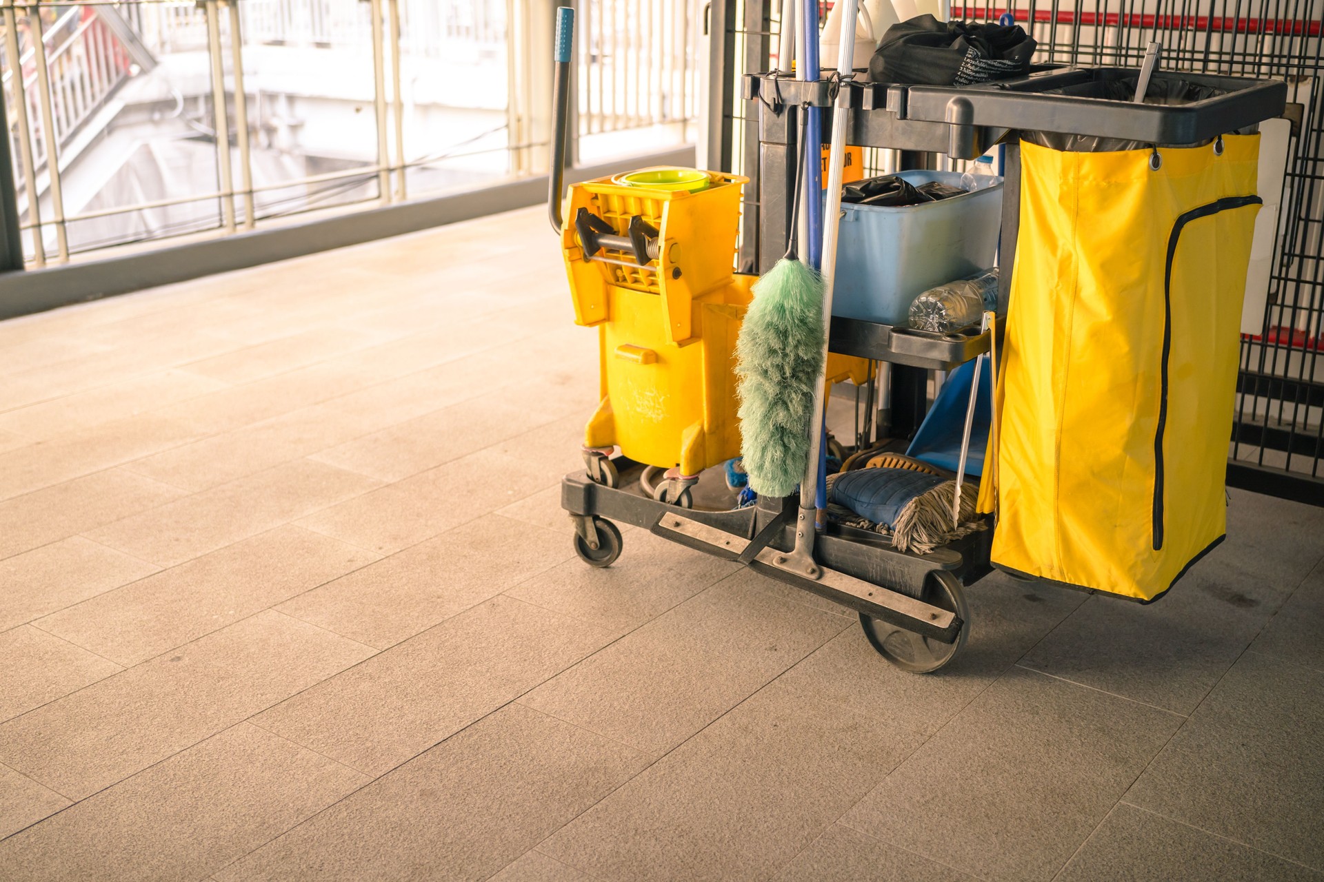 Concept of service, worker and equipment for cleaner and health.